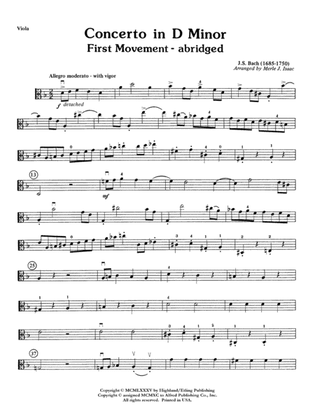 Book cover for Concerto in D minor: Viola