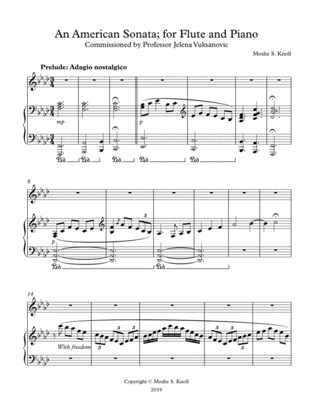 An American Sonata, for Flute and Piano image number null