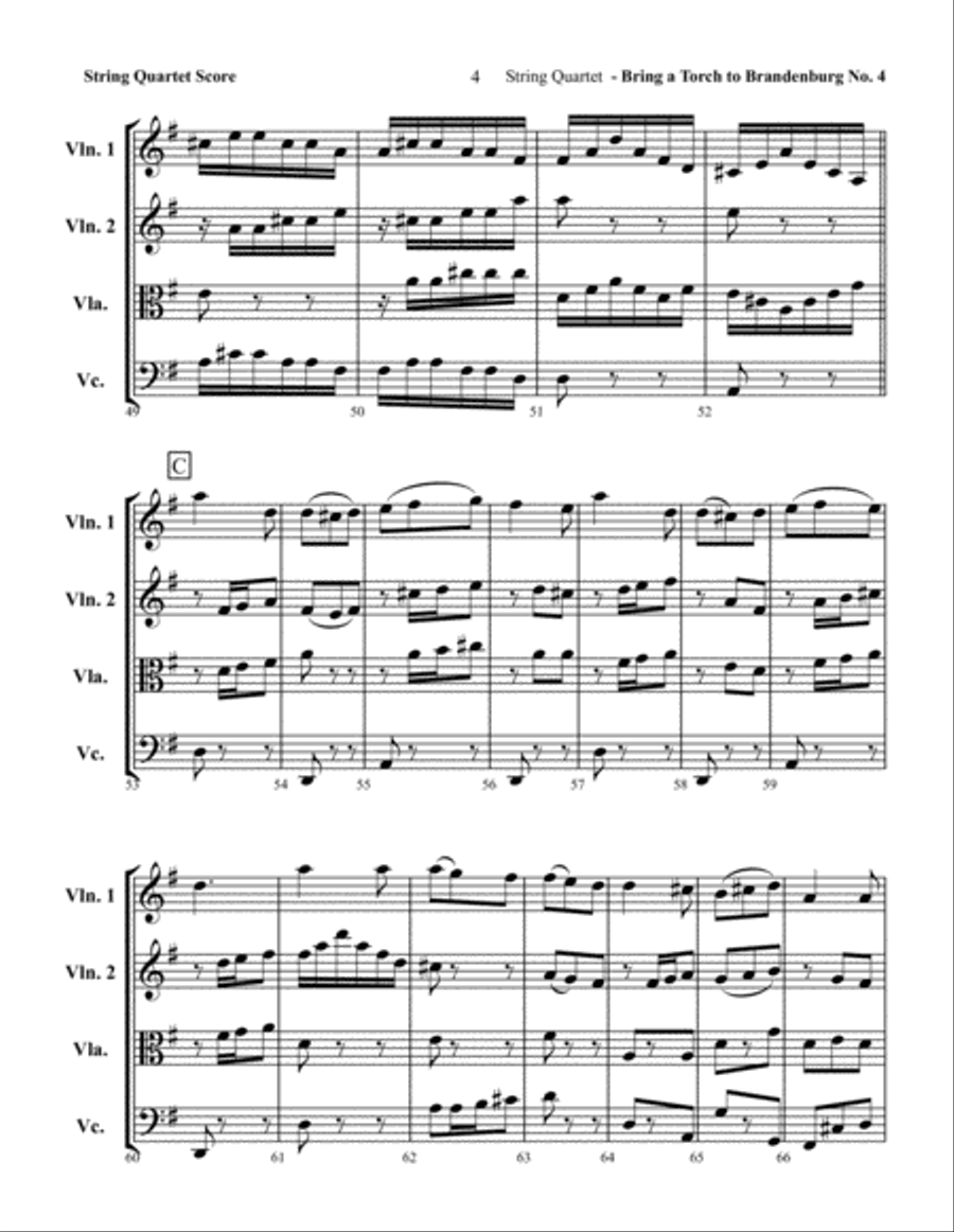 Bring a Torch to Brandenburg No.4 Chamber Orchestra scores gallery preview page 4