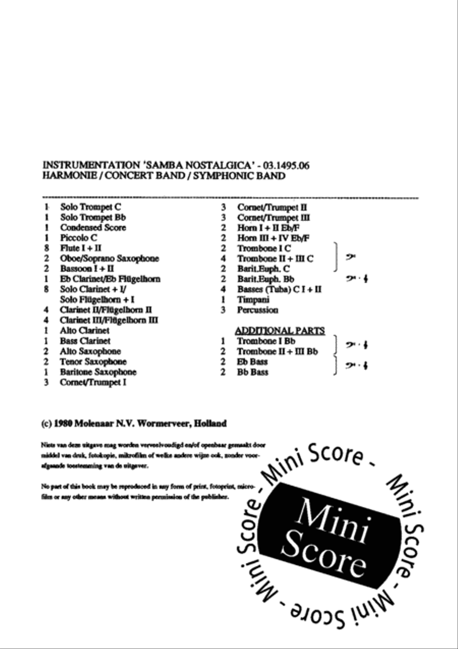 Samba Nostalgica Concert Band scores gallery preview page 4