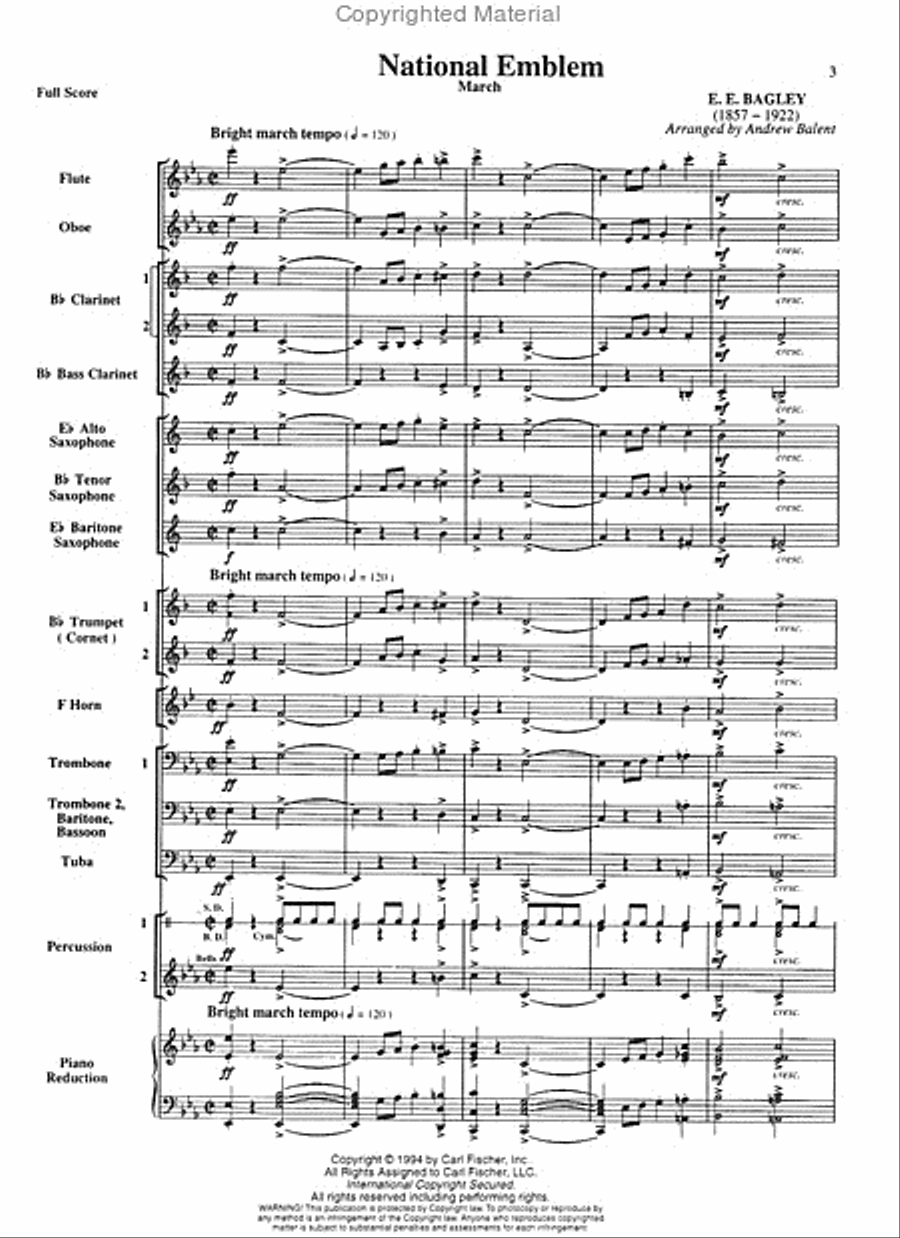 National Emblem (March) Concert Band scores gallery preview page 2