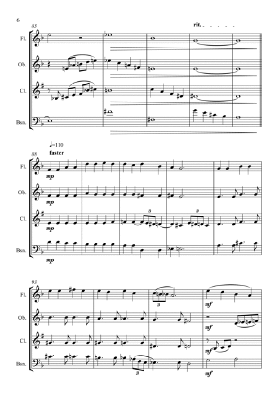 Four Moments - Wind Quartet Woodwind Quartet scores gallery preview page 6