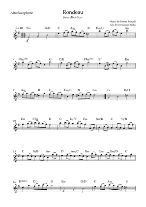 Rondeau (from Abdelazer) for Alto Saxophone Solo Chords