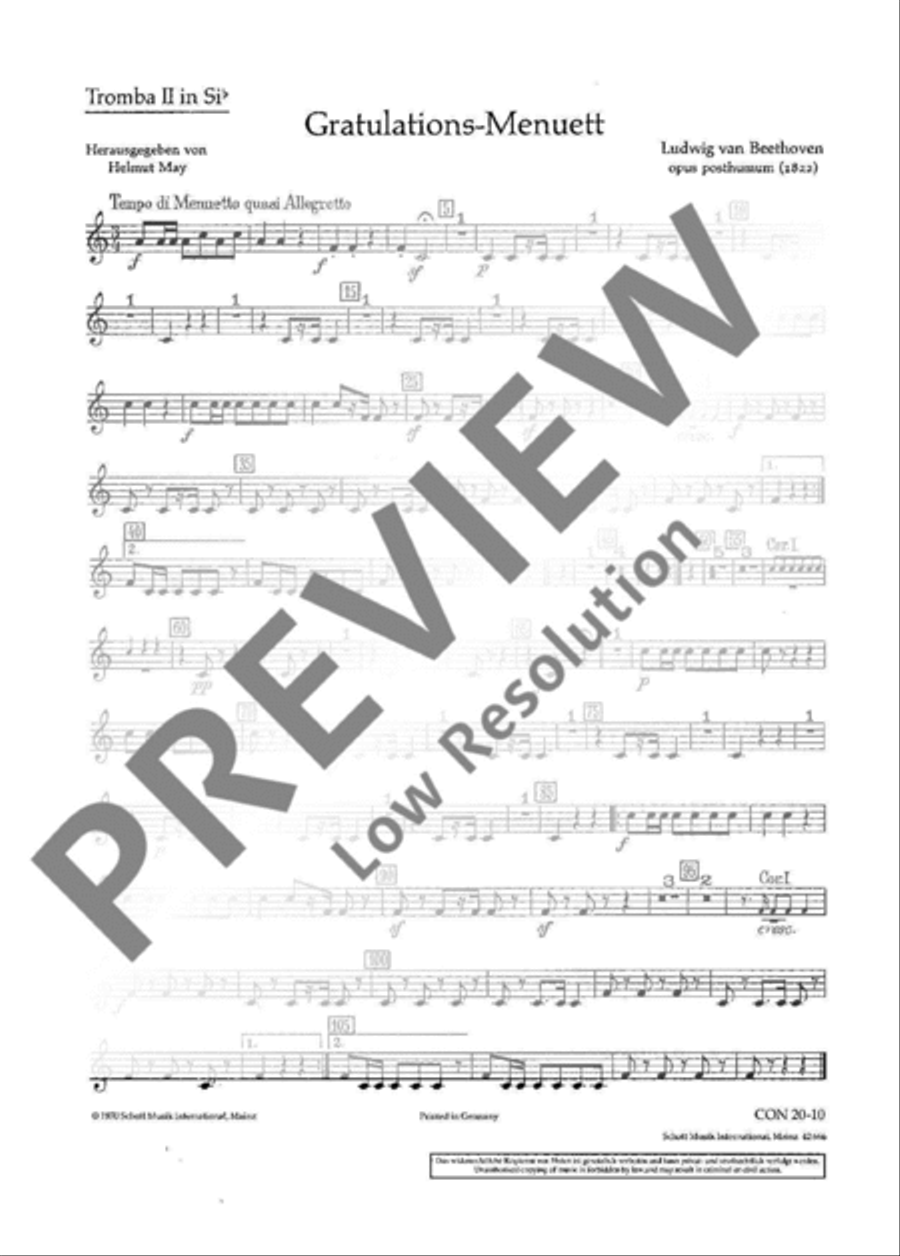 Gratulations-Menuett Orchestra scores gallery preview page 12