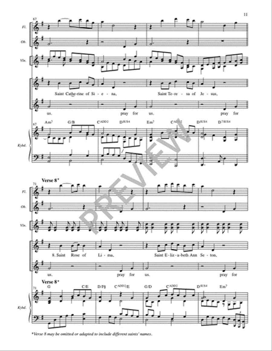 The Litany of the Saints for the Easter Vigil and for Baptism - Full Score and Parts Flute scores gallery preview page 12