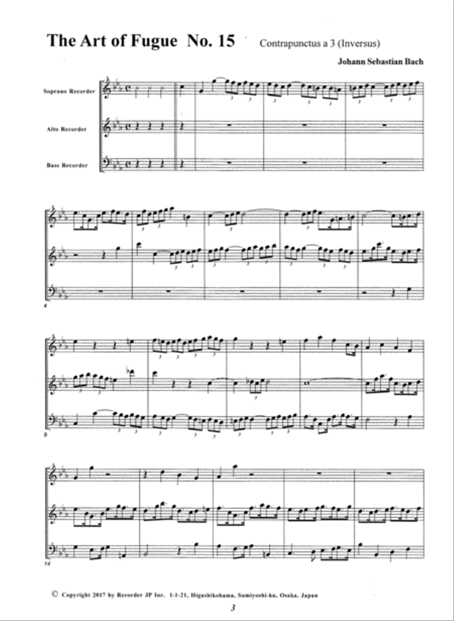 The Art of Fugue, No. 15 SAB scores gallery preview page 2