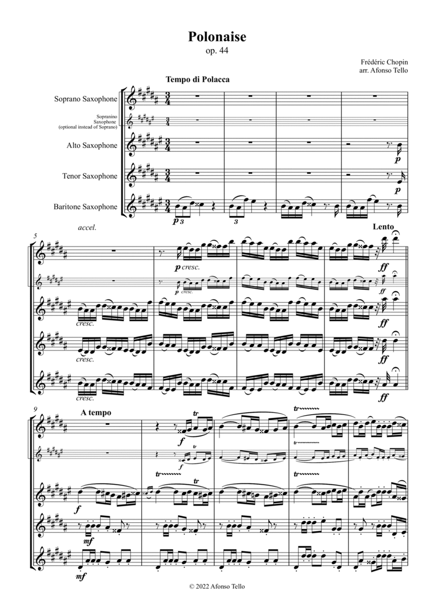 Polonaise op. 44 - Saxophone Quartet image number null