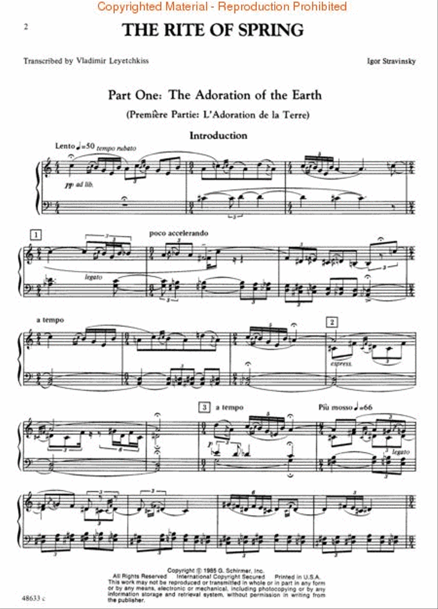 Rite of Spring (Le Sacre du Printemps) Piano Solo scores gallery preview page 2