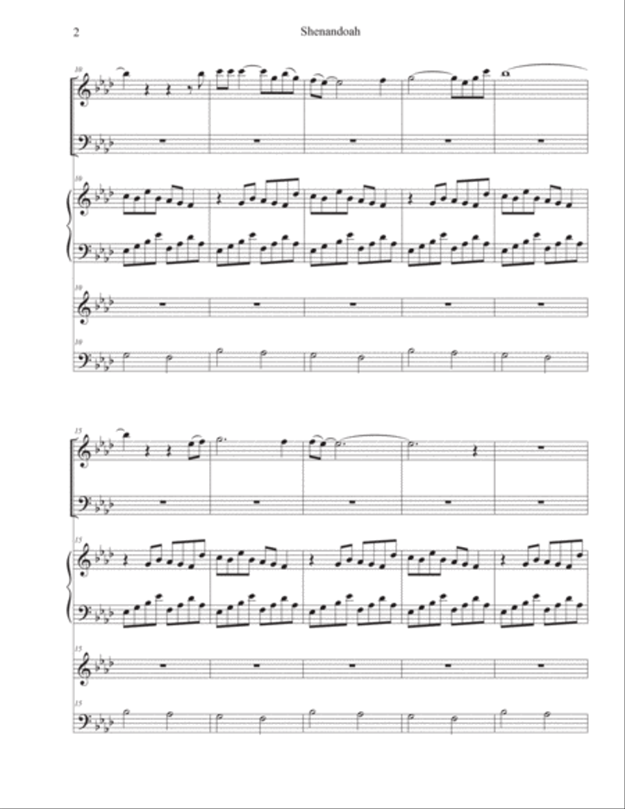 Shenandoah (for mixed chamber ensemble) Chamber Music scores gallery preview page 2