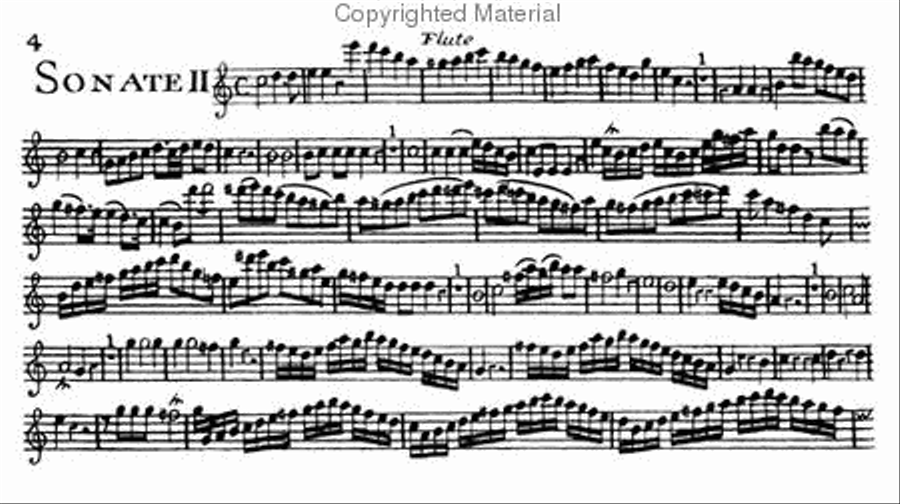 Three sonatas for harpsichord or fortepiano with flute Flute Solo scores gallery preview page 3