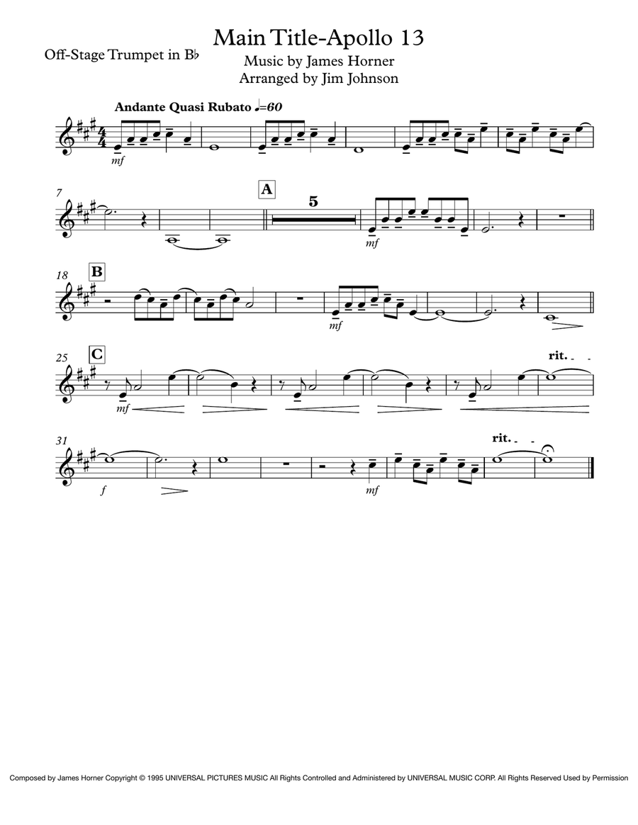 Main Title - Apollo 13 Brass Ensemble scores gallery preview page 6