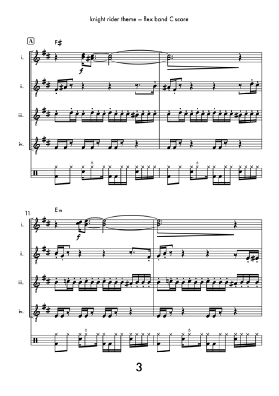 Knight Rider Theme Flute scores gallery preview page 4