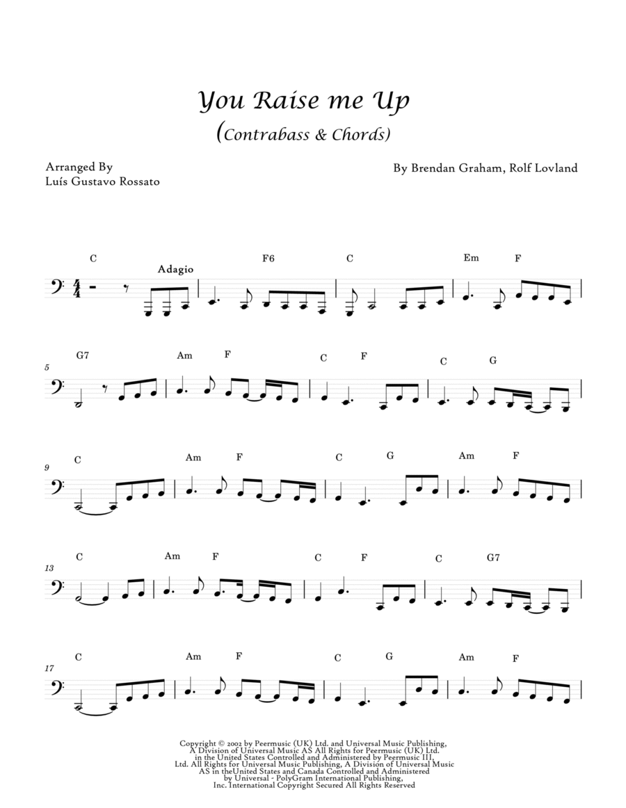 You Raise Me Up You Raise Me Up Double Bass scores gallery preview page 1
