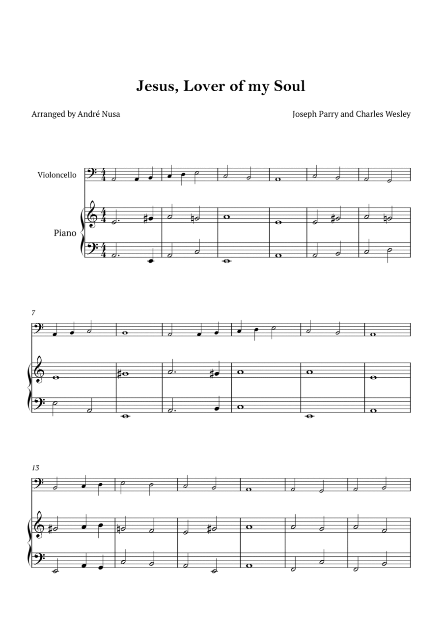 Jesus, Lover of my Soul Piano scores gallery preview page 1