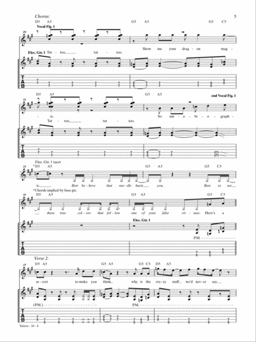 Tattoo Guitar Tablature scores gallery preview page 4