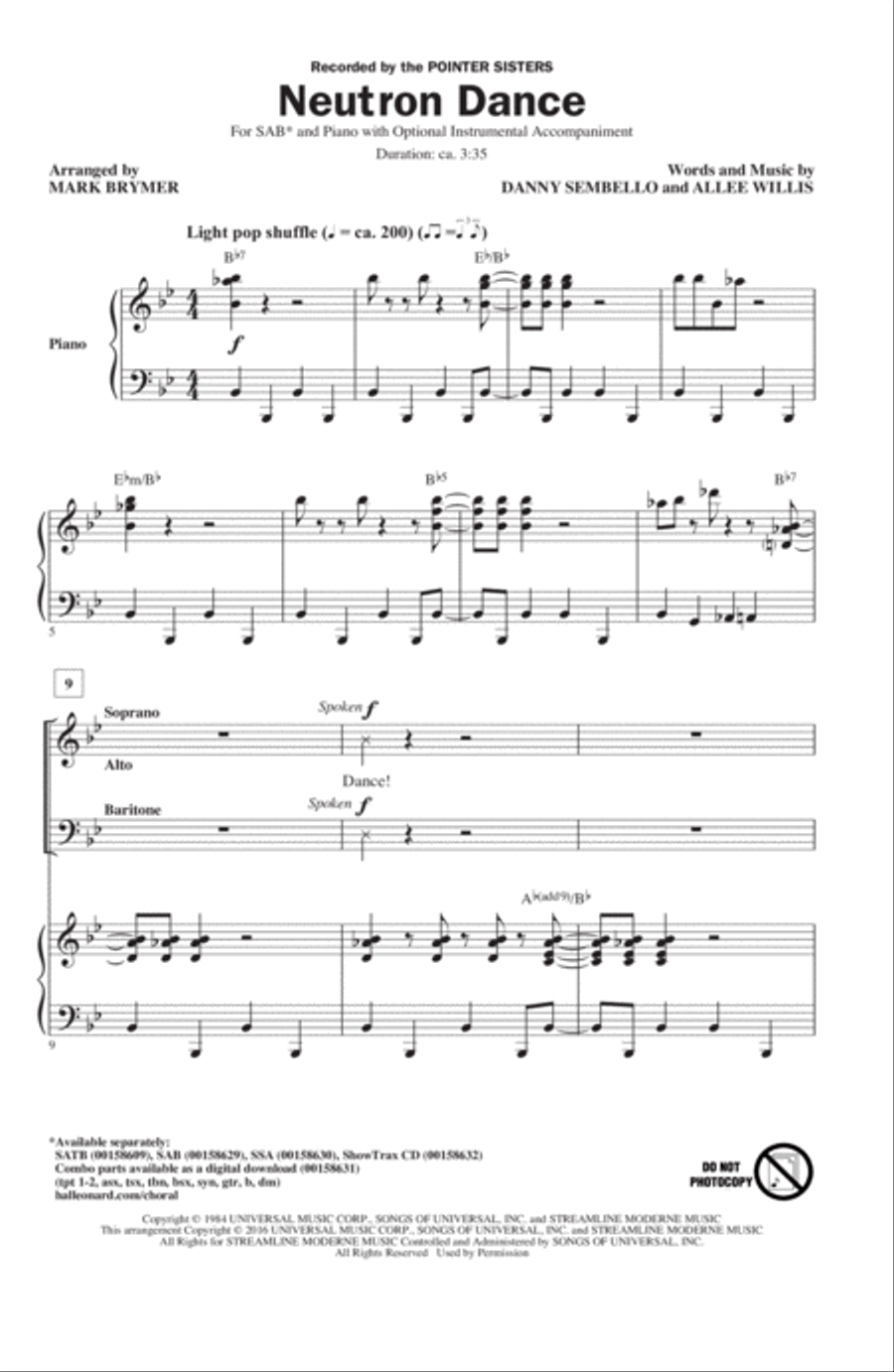 Neutron Dance 3-Part scores gallery preview page 1