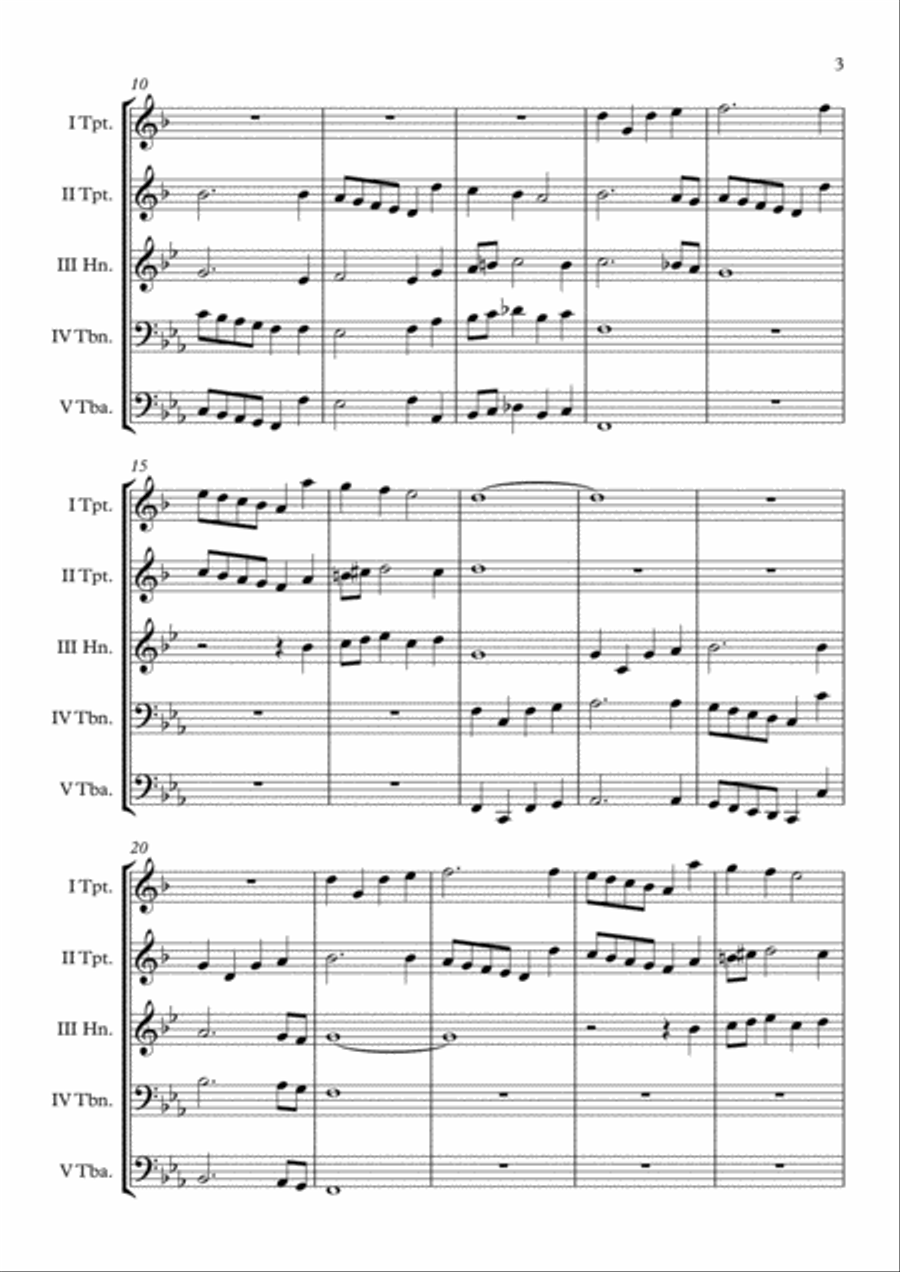 Canzona per sonar No 1 Ch.186 (Giovanni Gabrieli) Brass Quintet arr. Adrian Wagner Brass Quintet scores gallery preview page 3