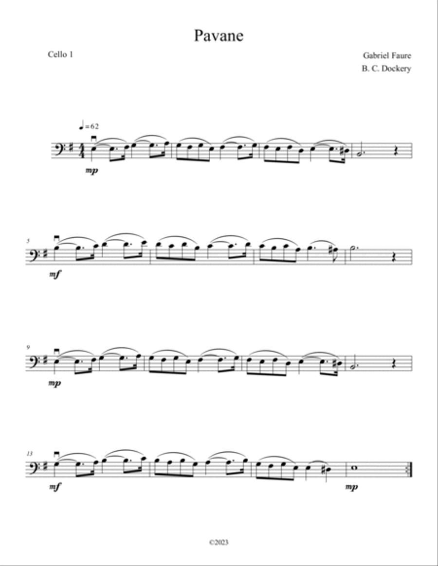 Pavane (Cello Duet) String Duet scores gallery preview page 2
