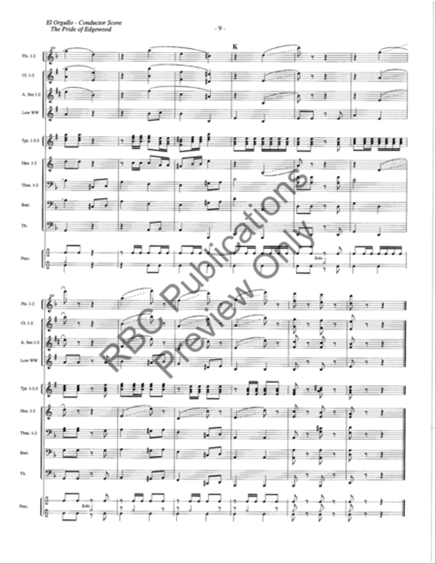 El Orgullo (Score) El Orgullo (Score) Concert Band scores gallery preview page 14