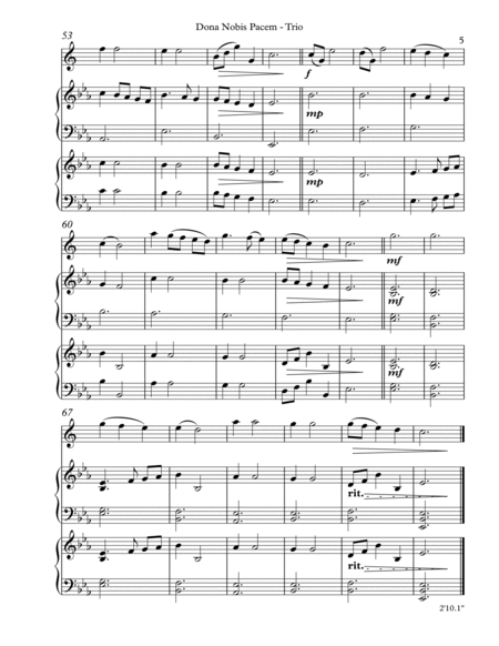 Dona Nobis Pacem, Trio for Eb Alto Saxophone, Harp, Piano image number null