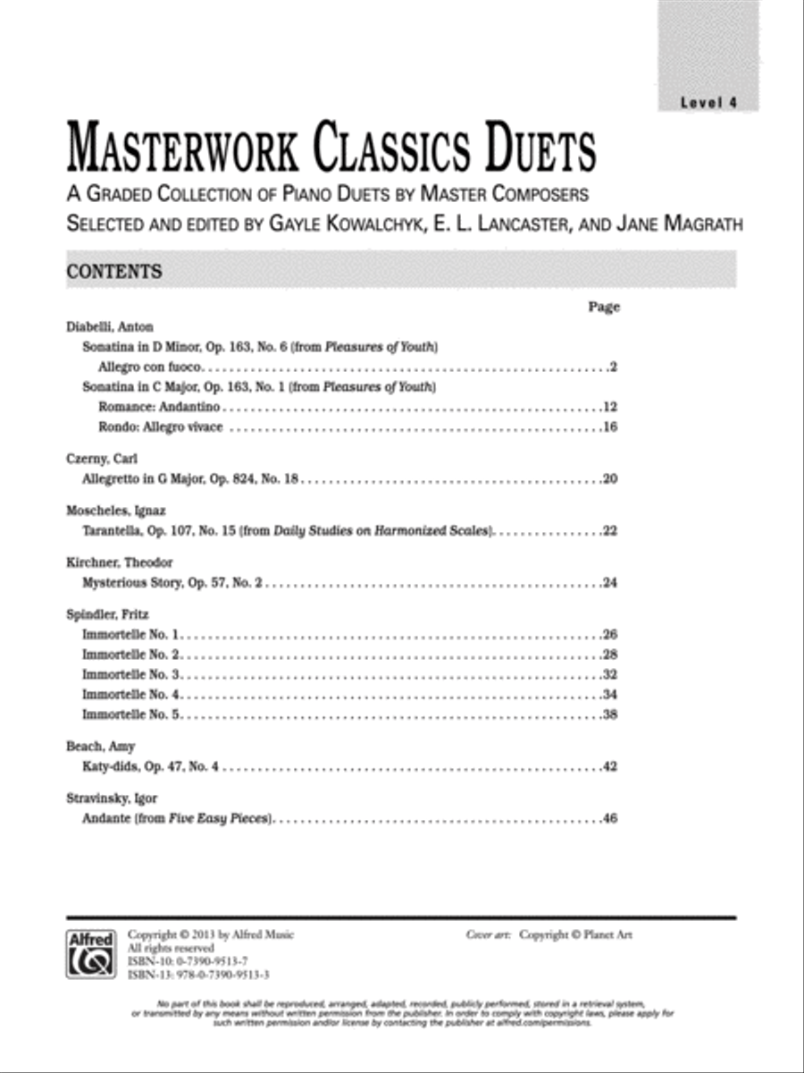 Masterwork Classics Duets, Level 4