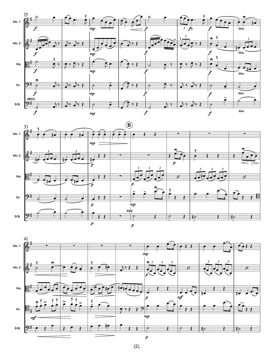 Antonín Dvořák Sonatina op.100 1st movement, arr. for String quintet String Orchestra scores gallery preview page 3