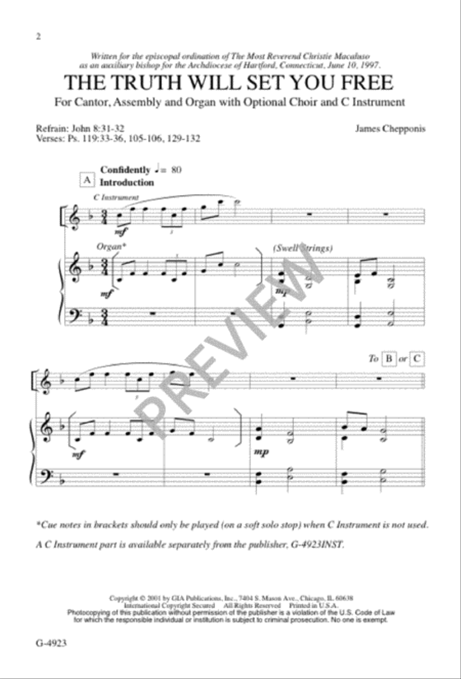 The Truth Will Set You Free Unison Choir scores gallery preview page 2