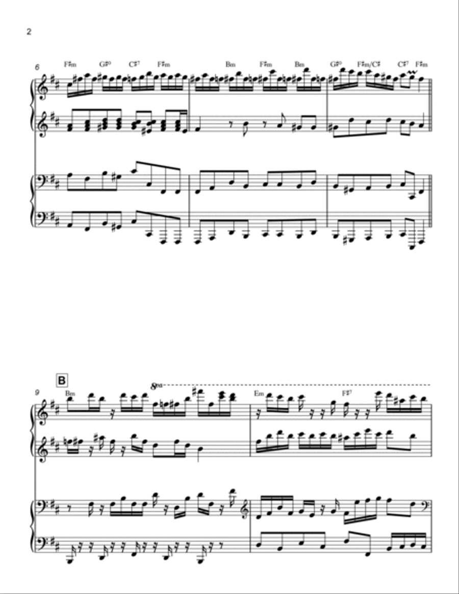 Badinerie from Orchestral Suite No. 2 in B Minor, BWV 1067 (Arr. for Four Hands) 1 Piano, 4-Hands scores gallery preview page 2
