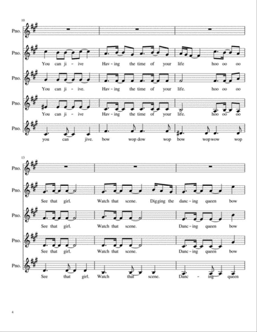 Dancing Queen Small Ensemble scores gallery preview page 4