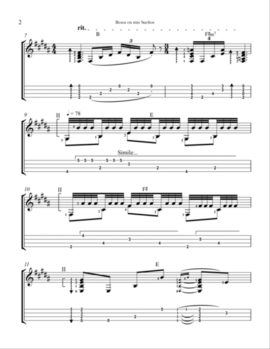 Besos en mis sueños Ukulele scores gallery preview page 2
