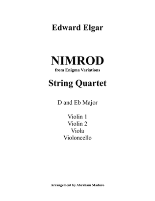 Nimrod (From Enigma Variations) String Quartet-Two Tonalities Included