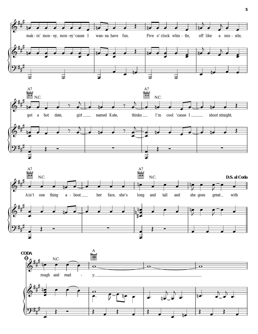 Rough & Ready Piano, Vocal, Guitar scores gallery preview page 5