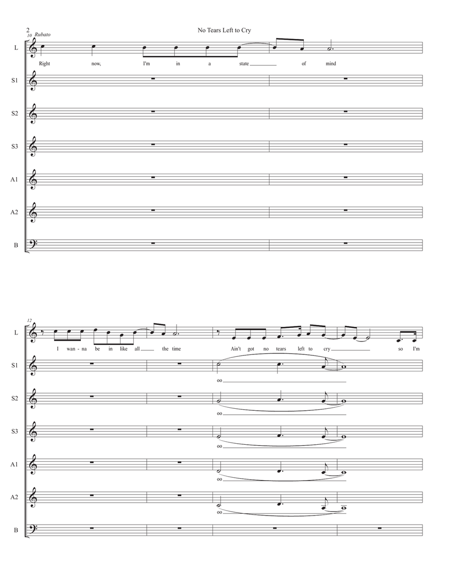 No Tears Left To Cry SSAA scores gallery preview page 2