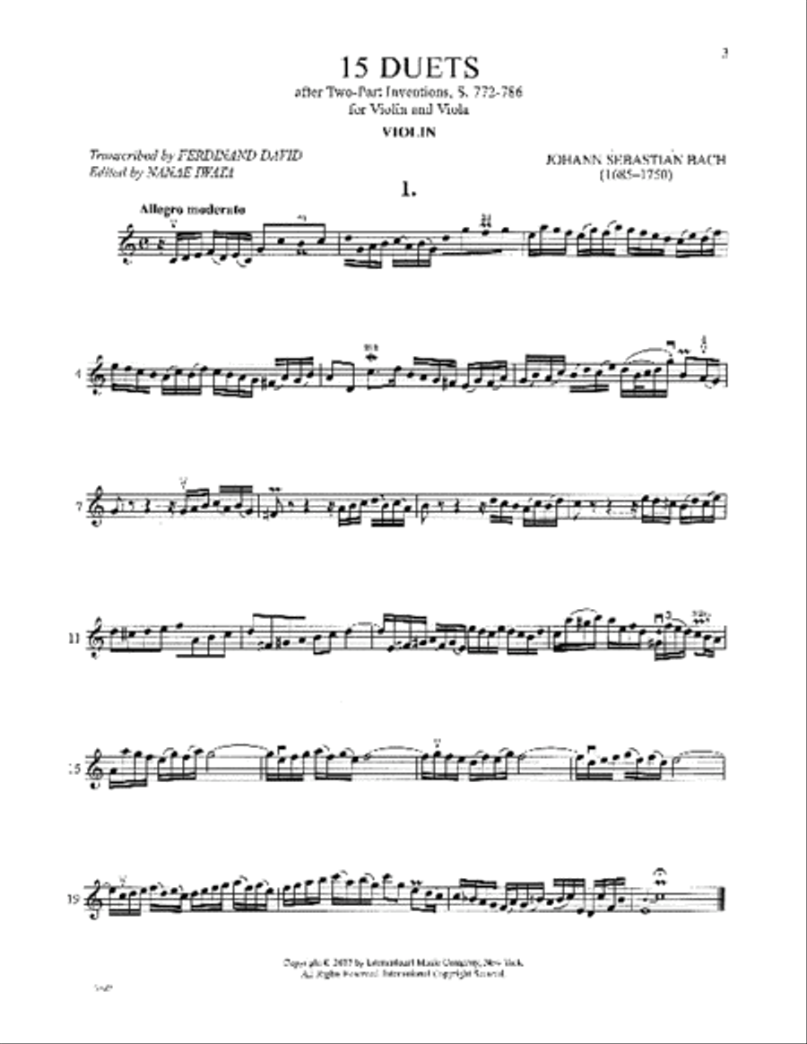 15 Duets After Two-Part Inventions, S. 772-786 Viola scores gallery preview page 2