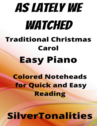 As Lately We Watched Easy Piano Sheet Music with Colored Notation