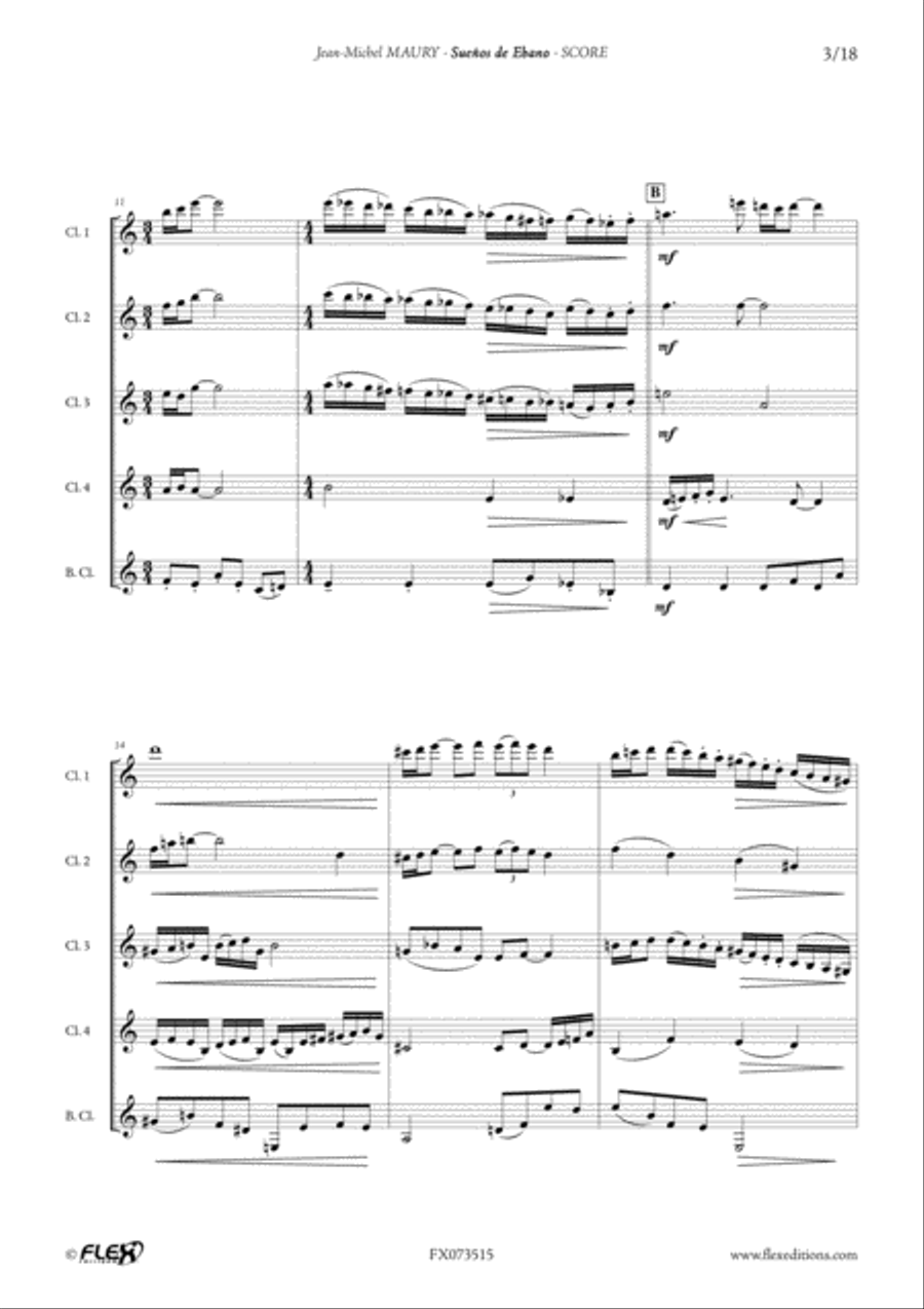 Suenos de Ebano B-Flat Clarinet scores gallery preview page 3