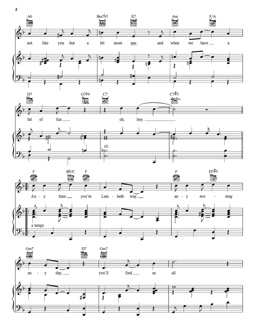 Lambeth Walk Piano, Vocal, Guitar scores gallery preview page 2