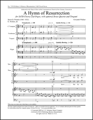 Book cover for A Hymn of Resurrection (Full/Choral Score)
