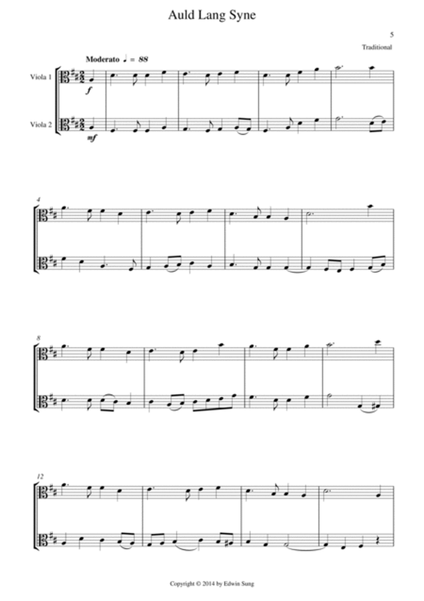 15 Popular Christmas Songs for Viola Duet (Suitable for beginning / intermediate violists) image number null