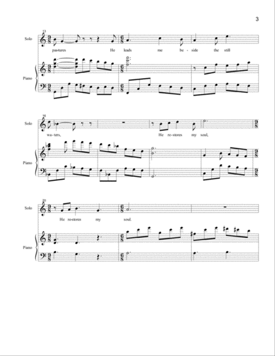 Psalm 23 Psalm 23 Soprano Voice scores gallery preview page 3