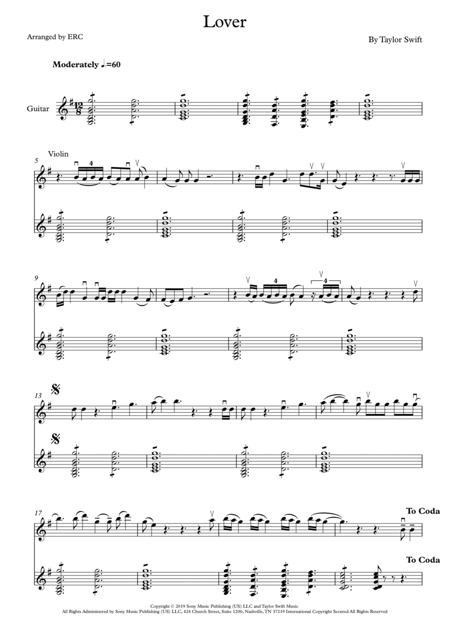 Lover String Duet scores gallery preview page 1