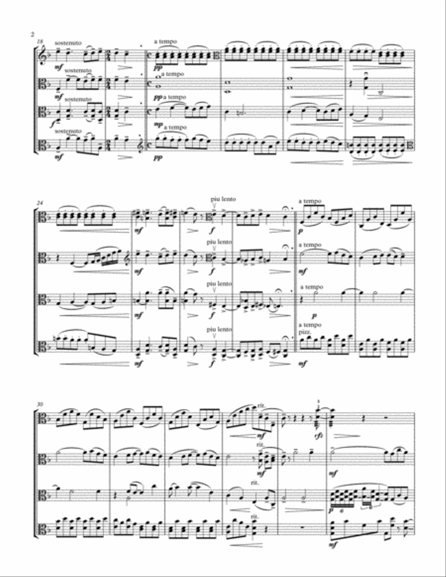 Pavane (pour une infante defunte) - Viola Quartet Small Ensemble scores gallery preview page 2