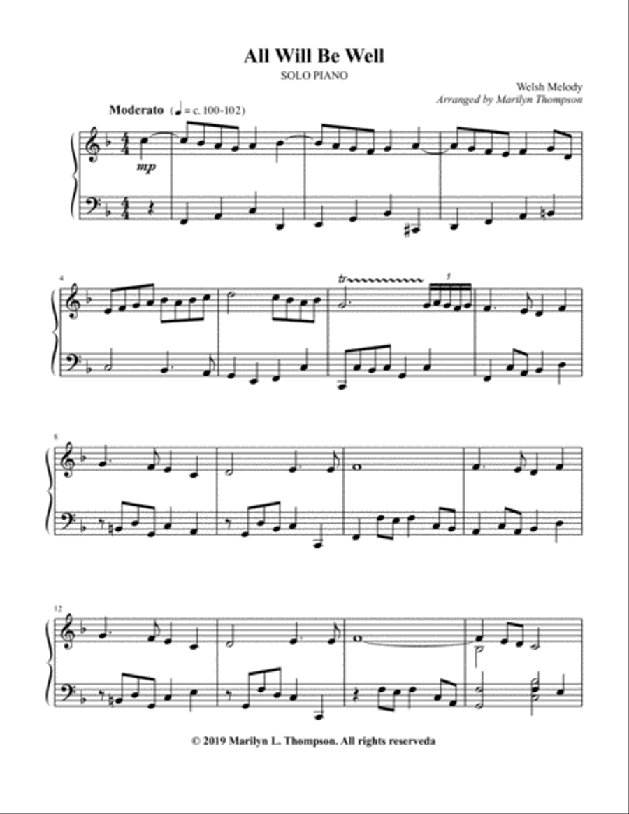 All Will Be Well--Solo Piano.pdf Piano Solo scores gallery preview page 2