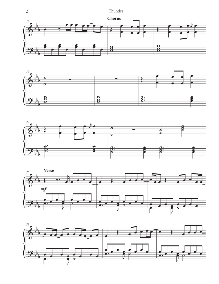 Thunder Piano Solo scores gallery preview page 3