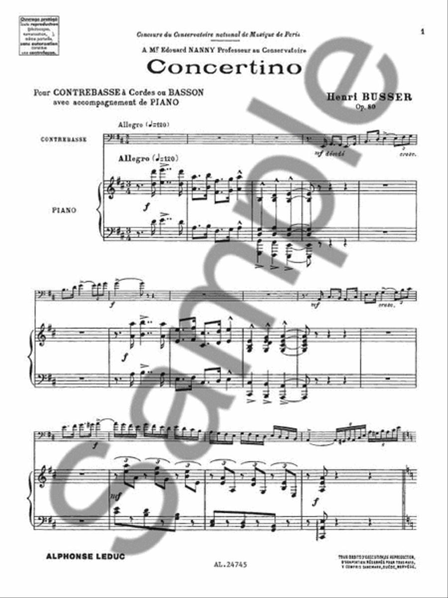 Concertino Op.80 (bassoon & Piano) Bassoon Solo scores gallery preview page 2