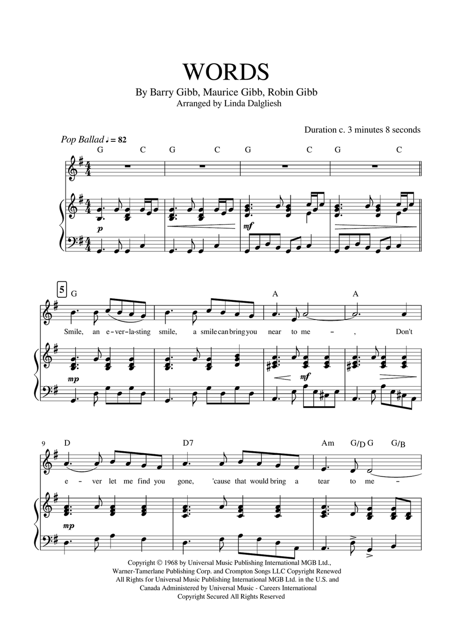 Words High Voice scores gallery preview page 1