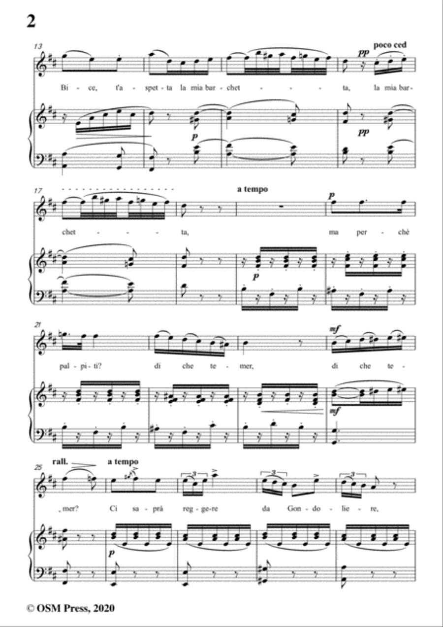 Donizetti-Sull'onda tremola,in D Major,for Voice and Piano Voice Solo scores gallery preview page 4