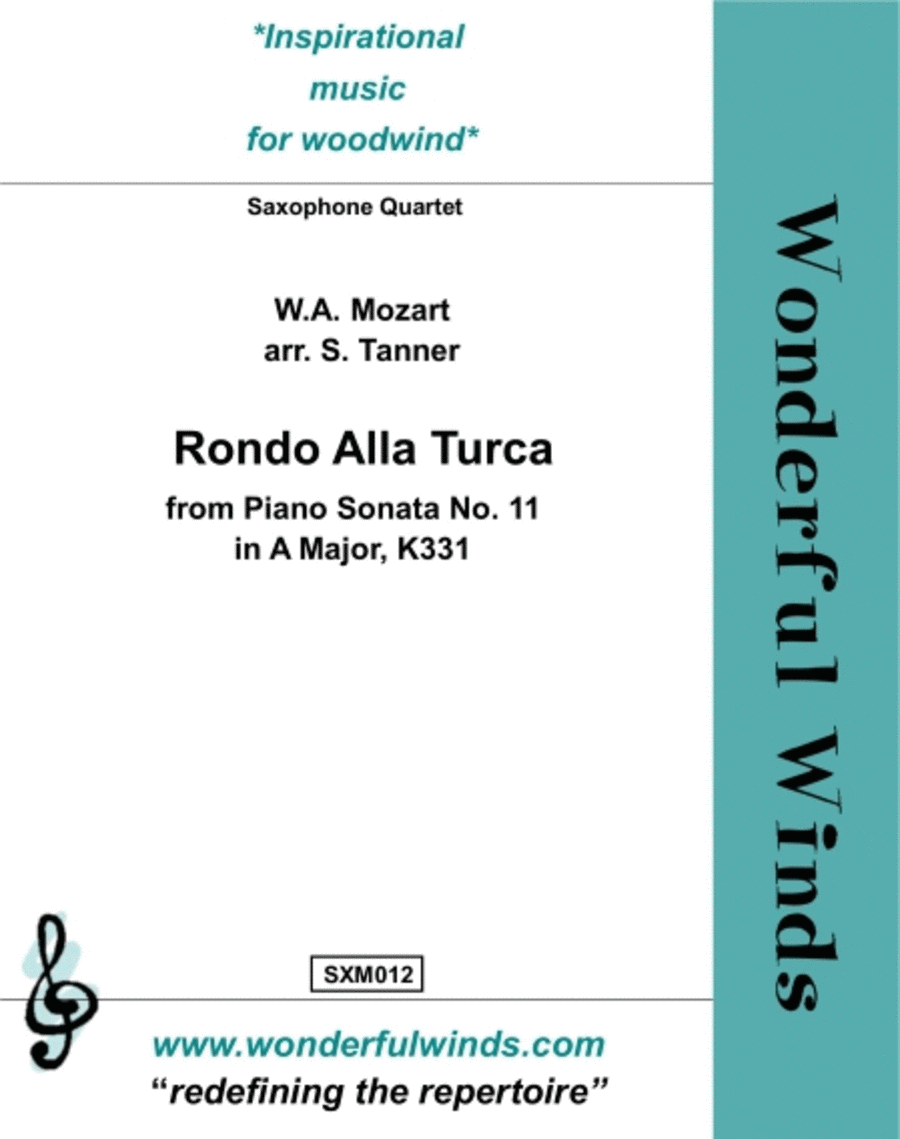 Rondo Alla Turca Saxophone Quartet scores gallery preview page 1