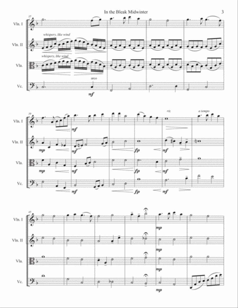 In the Bleak Mid-winter - String Quartet String Quartet scores gallery preview page 3