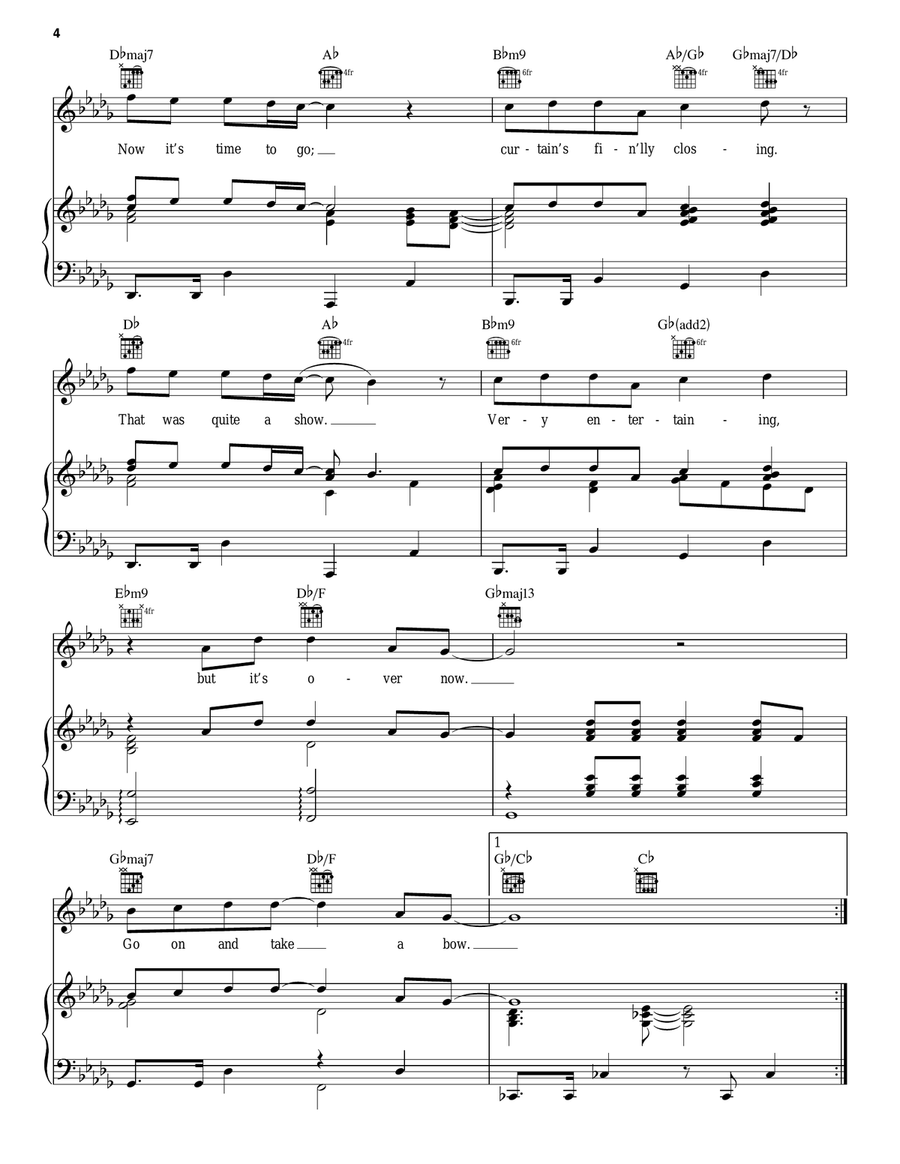 Take A Bow Piano, Vocal, Guitar scores gallery preview page 4